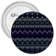 Boho Navy Teal Violet Stripes 3  Buttons by SpinnyChairDesigns