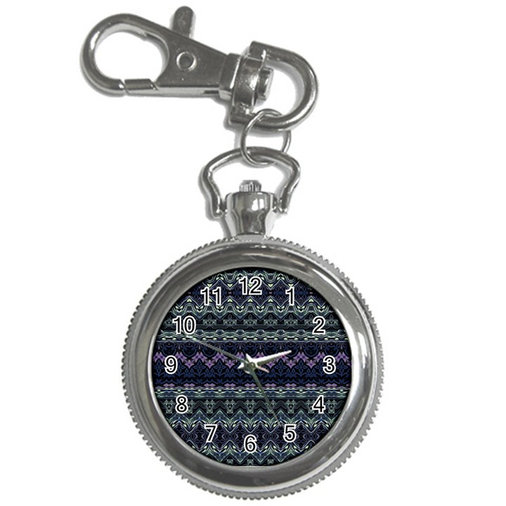 Boho Navy Teal Violet Stripes Key Chain Watches