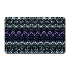 Boho Navy Teal Violet Stripes Magnet (rectangular) by SpinnyChairDesigns