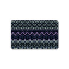 Boho Navy Teal Violet Stripes Magnet (name Card) by SpinnyChairDesigns
