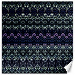 Boho Navy Teal Violet Stripes Canvas 20  X 20  by SpinnyChairDesigns