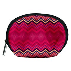 Boho Aztec Stripes Rose Pink Accessory Pouch (medium) by SpinnyChairDesigns