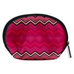 Boho Aztec Stripes Rose Pink Accessory Pouch (Medium) Back