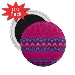 Magenta Blue Stripes 2 25  Magnets (100 Pack)  by SpinnyChairDesigns