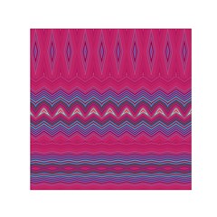 Magenta Blue Stripes Small Satin Scarf (square) by SpinnyChairDesigns