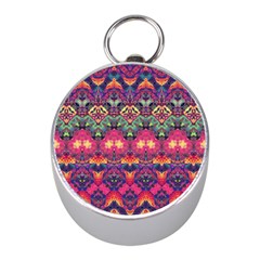 Boho Colorful Pattern Mini Silver Compasses