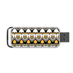 Boho Black White Yellow Portable Usb Flash (one Side) by SpinnyChairDesigns