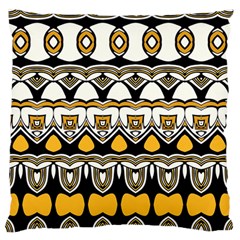 Boho Black White Yellow Standard Flano Cushion Case (two Sides) by SpinnyChairDesigns