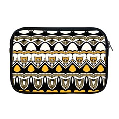 Boho Black White Yellow Apple Macbook Pro 17  Zipper Case