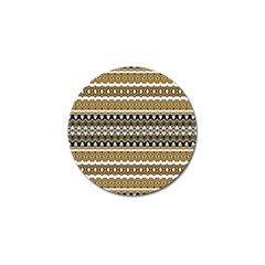 Boho Black Yellow Floral Print Golf Ball Marker (4 Pack) by SpinnyChairDesigns