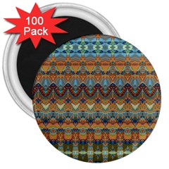 Boho Earth Colors Pattern 3  Magnets (100 Pack) by SpinnyChairDesigns
