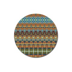Boho Earth Colors Pattern Magnet 3  (round) by SpinnyChairDesigns