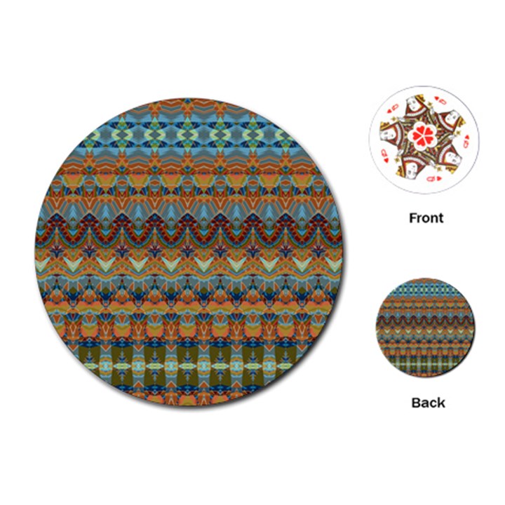 Boho Earth Colors Pattern Playing Cards Single Design (Round)