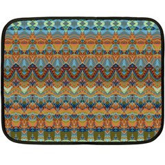 Boho Earth Colors Pattern Double Sided Fleece Blanket (mini)  by SpinnyChairDesigns