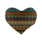 Boho Earth Colors Pattern Standard 16  Premium Heart Shape Cushions Front