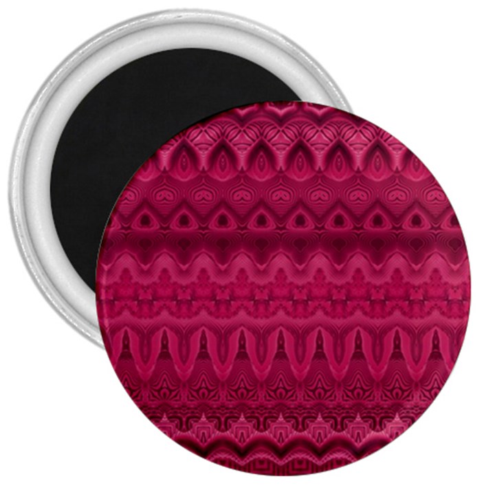 Boho Rose Pink 3  Magnets