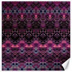 Boho Magenta Black Pattern Canvas 12  X 12  by SpinnyChairDesigns