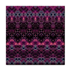 Boho Magenta Black Pattern Face Towel by SpinnyChairDesigns