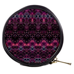 Boho Magenta Black Pattern Mini Makeup Bag by SpinnyChairDesigns