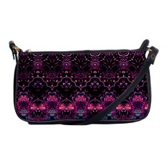 Boho Magenta Black Pattern Shoulder Clutch Bag by SpinnyChairDesigns