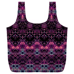 Boho Magenta Black Pattern Full Print Recycle Bag (xxxl) by SpinnyChairDesigns