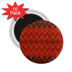 Boho Rust Orange Brown Pattern 2.25  Magnets (10 pack) 