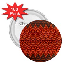 Boho Rust Orange Brown Pattern 2.25  Buttons (100 pack) 