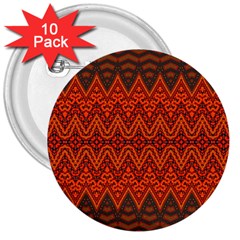 Boho Rust Orange Brown Pattern 3  Buttons (10 pack) 