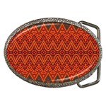 Boho Rust Orange Brown Pattern Belt Buckles Front