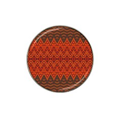 Boho Rust Orange Brown Pattern Hat Clip Ball Marker (4 pack)