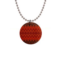 Boho Rust Orange Brown Pattern 1  Button Necklace
