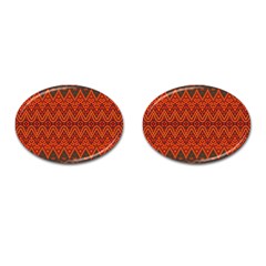 Boho Rust Orange Brown Pattern Cufflinks (oval)