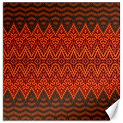 Boho Rust Orange Brown Pattern Canvas 12  x 12 