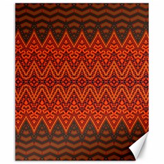 Boho Rust Orange Brown Pattern Canvas 20  x 24 