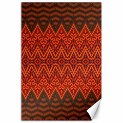 Boho Rust Orange Brown Pattern Canvas 20  x 30 