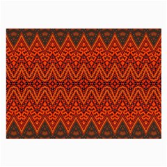 Boho Rust Orange Brown Pattern Large Glasses Cloth by SpinnyChairDesigns