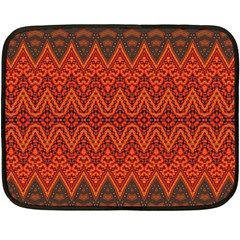 Boho Rust Orange Brown Pattern Fleece Blanket (mini) by SpinnyChairDesigns