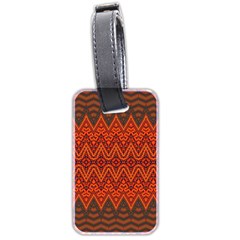 Boho Rust Orange Brown Pattern Luggage Tag (two sides)