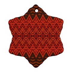 Boho Rust Orange Brown Pattern Ornament (snowflake)