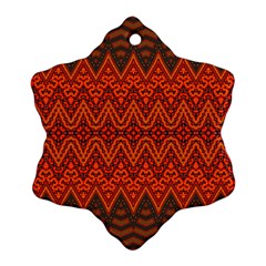 Boho Rust Orange Brown Pattern Ornament (Snowflake)