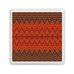 Boho Rust Orange Brown Pattern Memory Card Reader (square) by SpinnyChairDesigns