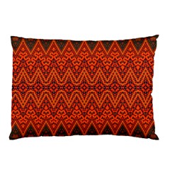 Boho Rust Orange Brown Pattern Pillow Case (Two Sides)