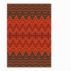 Boho Rust Orange Brown Pattern Small Garden Flag (Two Sides)