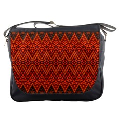 Boho Rust Orange Brown Pattern Messenger Bag