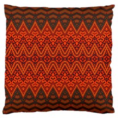 Boho Rust Orange Brown Pattern Large Cushion Case (one Side) by SpinnyChairDesigns