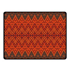 Boho Rust Orange Brown Pattern Double Sided Fleece Blanket (small) 