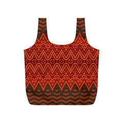 Boho Rust Orange Brown Pattern Full Print Recycle Bag (S)