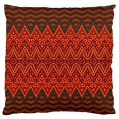 Boho Rust Orange Brown Pattern Standard Flano Cushion Case (One Side)