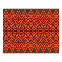 Boho Rust Orange Brown Pattern Double Sided Flano Blanket (Large) 