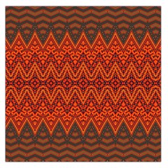 Boho Rust Orange Brown Pattern Large Satin Scarf (Square)
